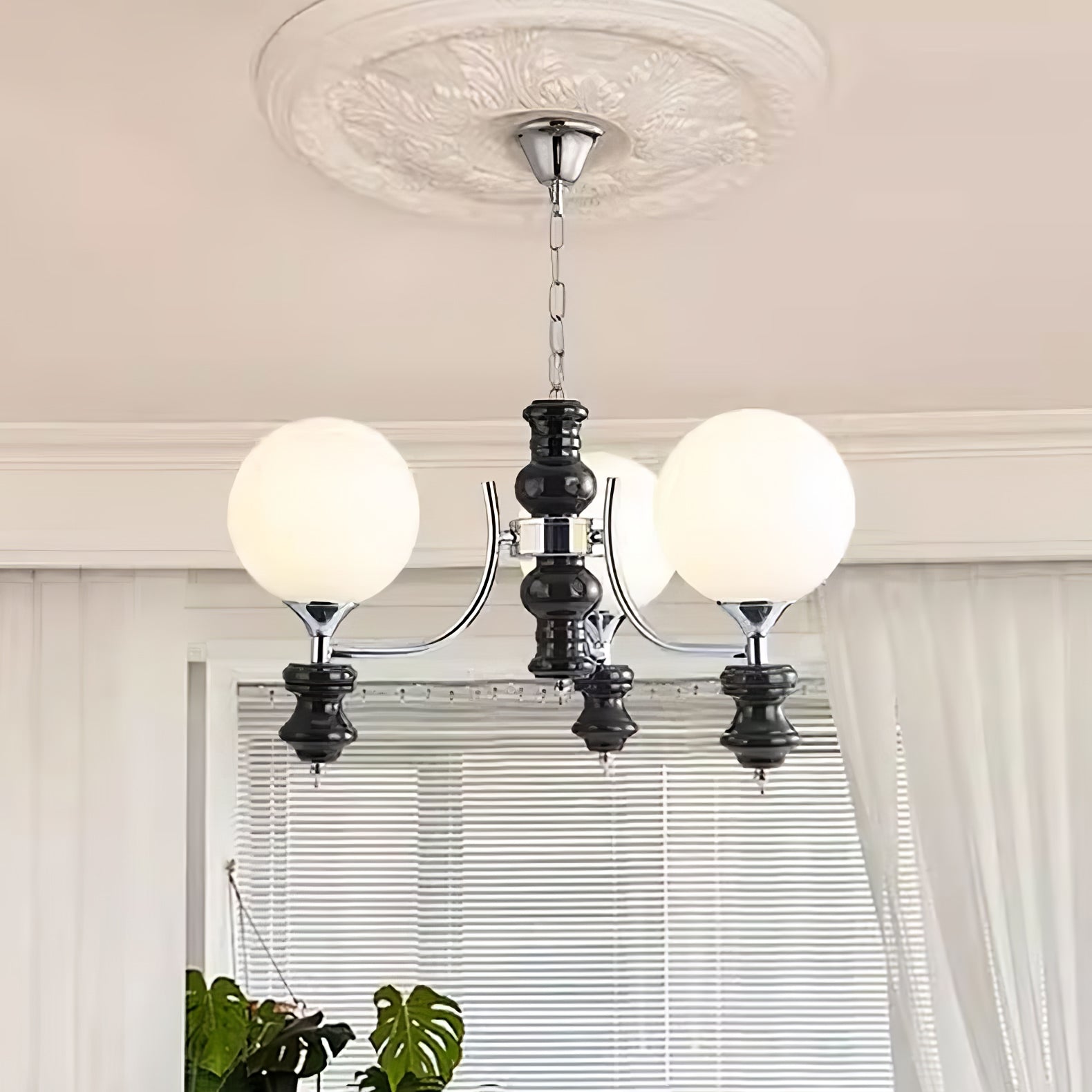 Aurora Chandelier Regal Orb Frosted-Neutral Decor
