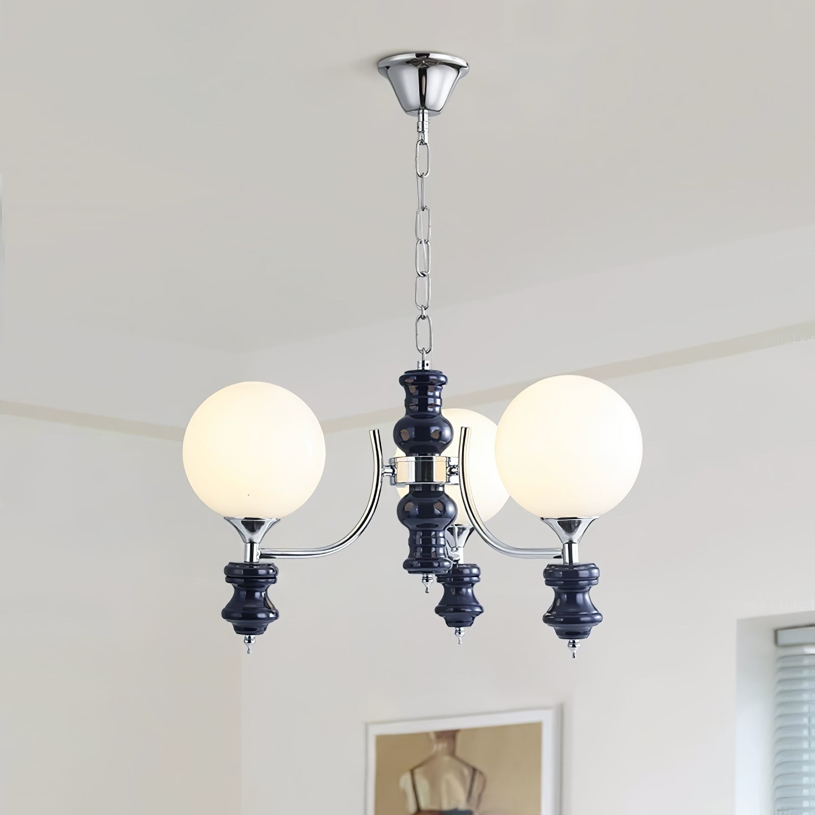 Aurora Chandelier Regal Orb Frosted-Neutral Decor