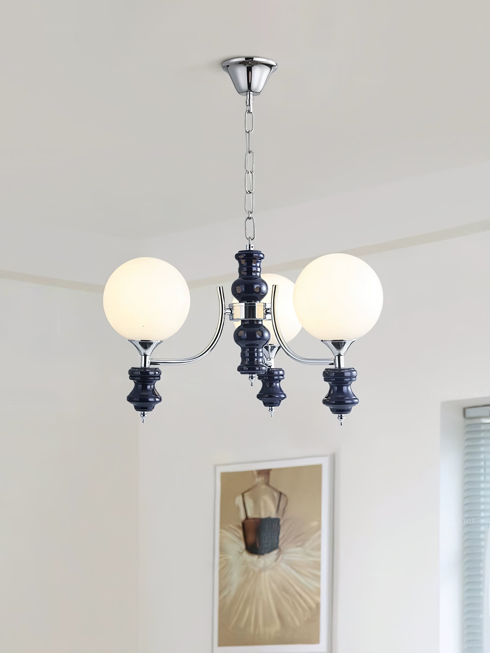 Aurora Chandelier Regal Orb Frosted-Neutral Decor