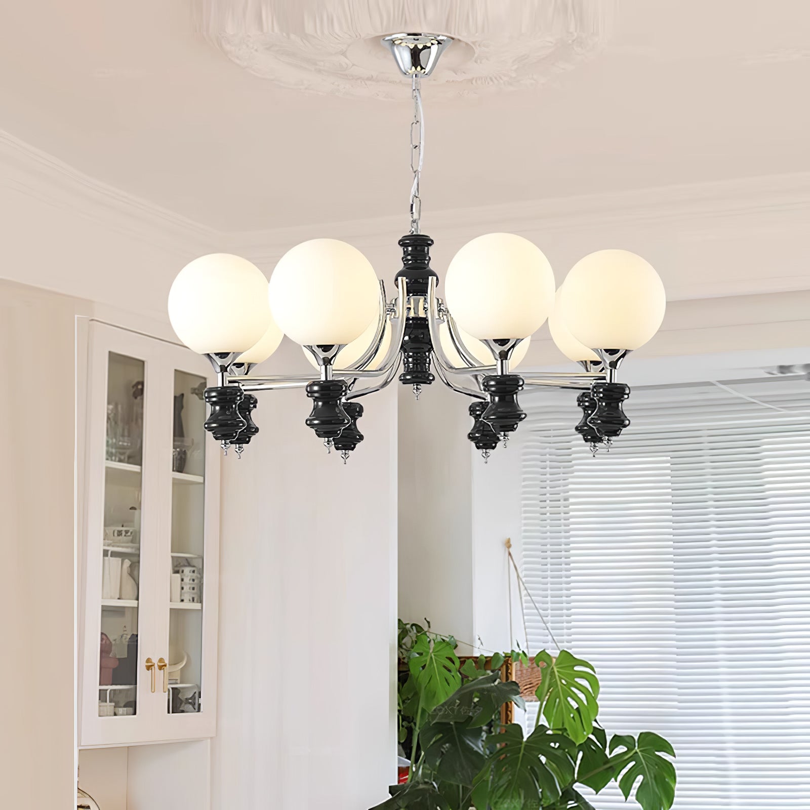 Aurora Chandelier Regal Orb Frosted-Neutral Decor