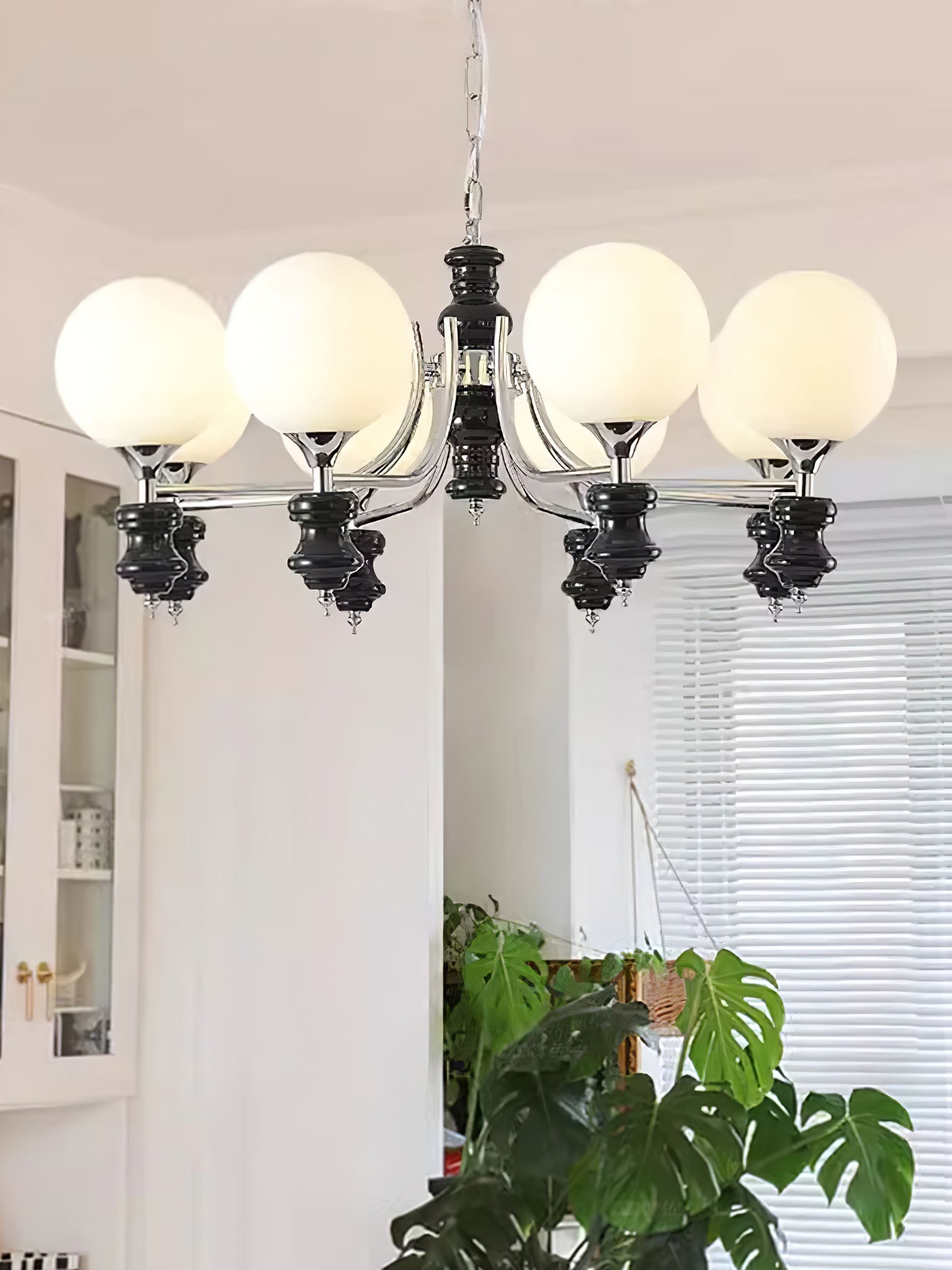 Aurora Chandelier Regal Orb Frosted-Neutral Decor