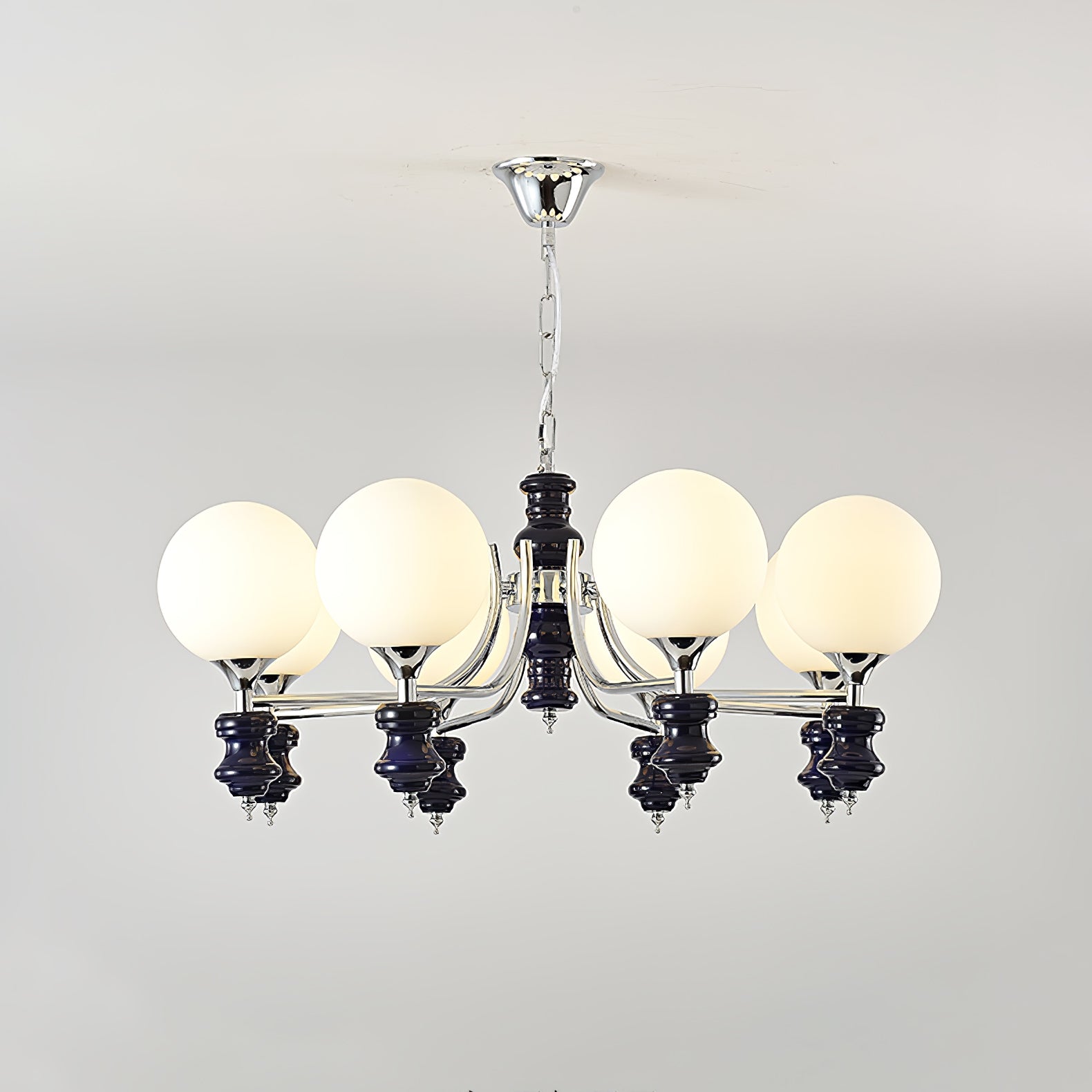 Aurora Chandelier Regal Orb Frosted-Neutral Decor