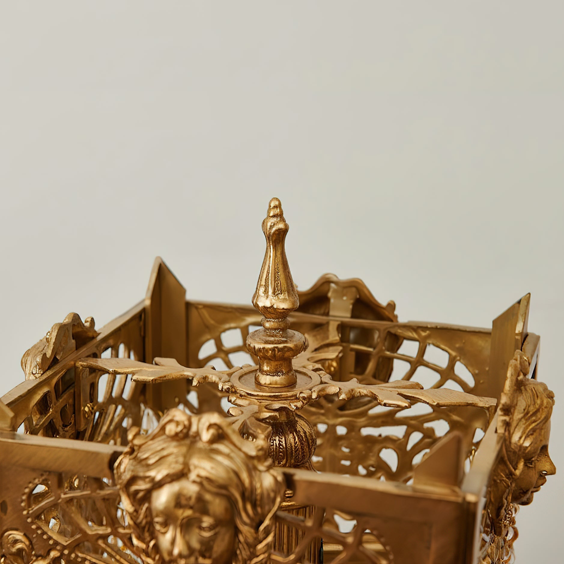 The lamp unlit, showcasing its decorative form.