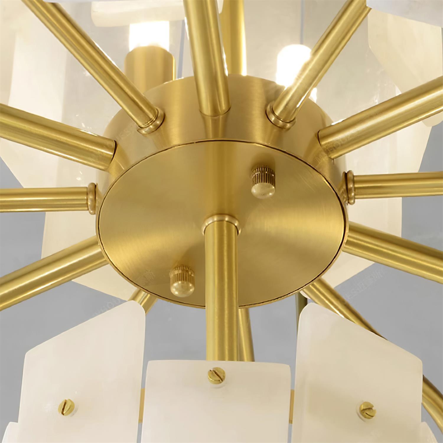 Soraya Art Deco Alabaster Chandelier Light-Neutral Decor