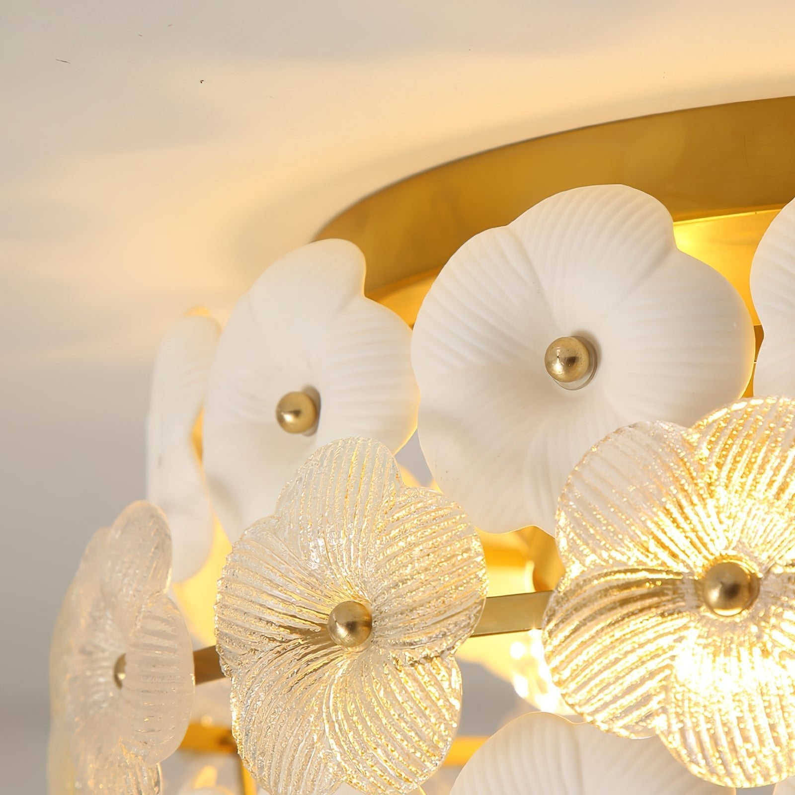 Regina Art Flowers Glass Ceramics Ceiling Lamp-Neutral Decor