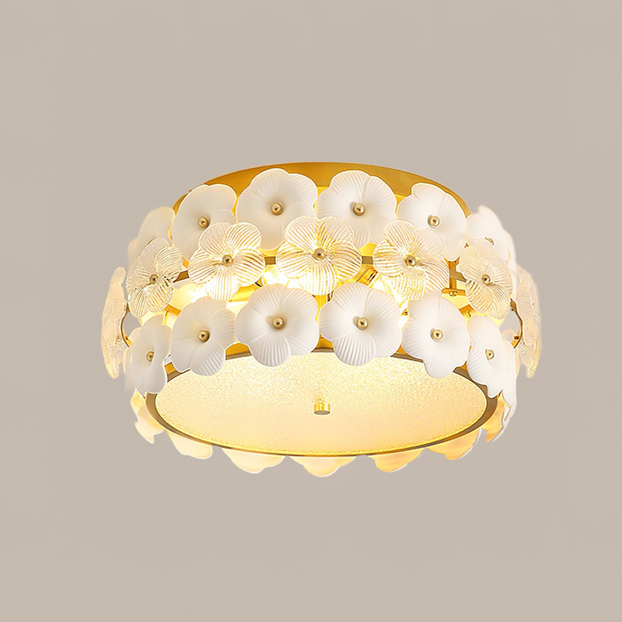 Regina Art Flowers Glass Ceramics Ceiling Lamp-Neutral Decor