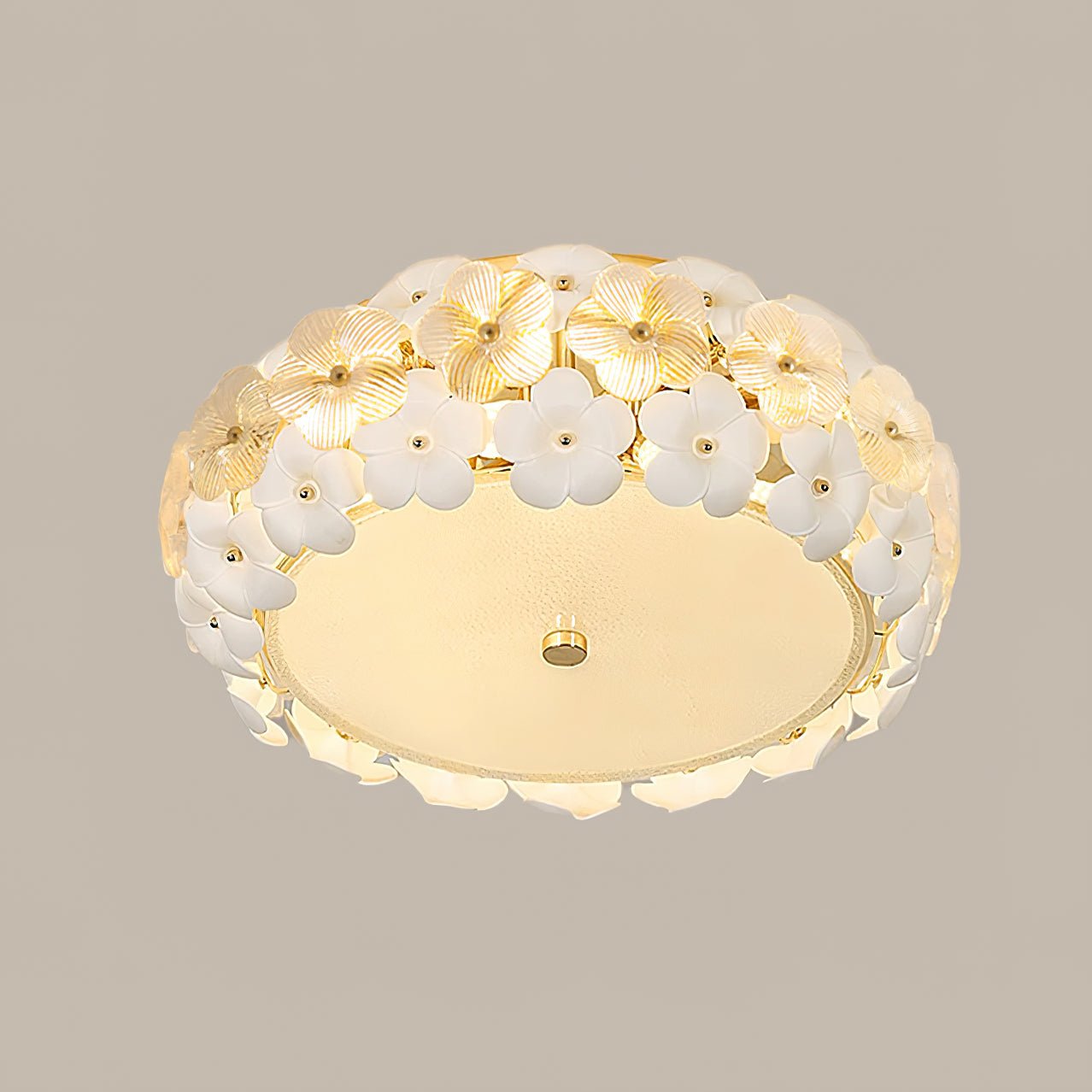 Regina Art Flowers Glass Ceramics Ceiling Lamp-Neutral Decor