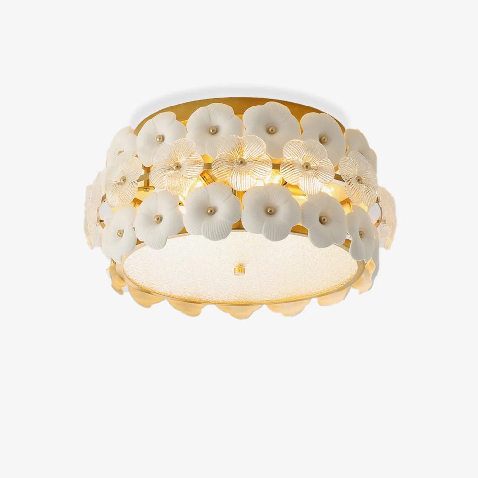 Regina Art Flowers Glass Ceramics Ceiling Lamp-Neutral Decor