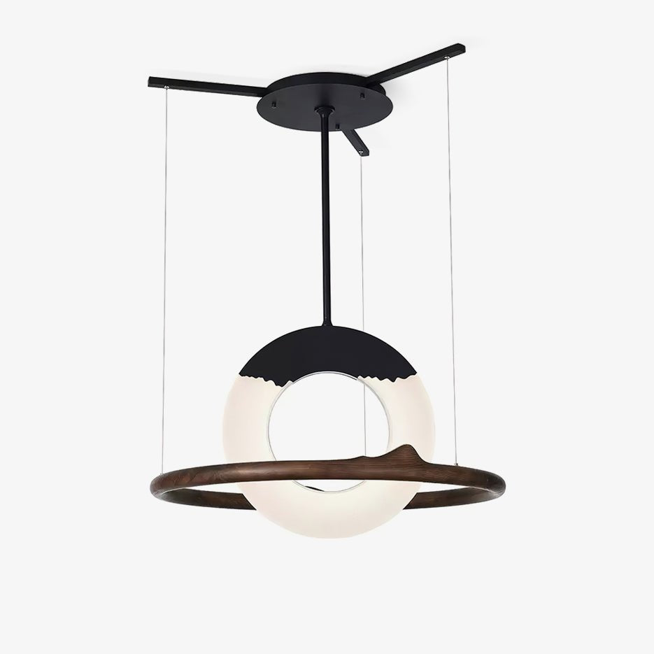 Mytalan Circular Acrylic Wood Pendant Light-Neutral Decor