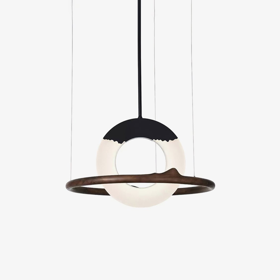 Mytalan Circular Acrylic Wood Pendant Light-Neutral Decor