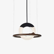 Mytalan Circular Acrylic Wood Pendant Light-Neutral Decor