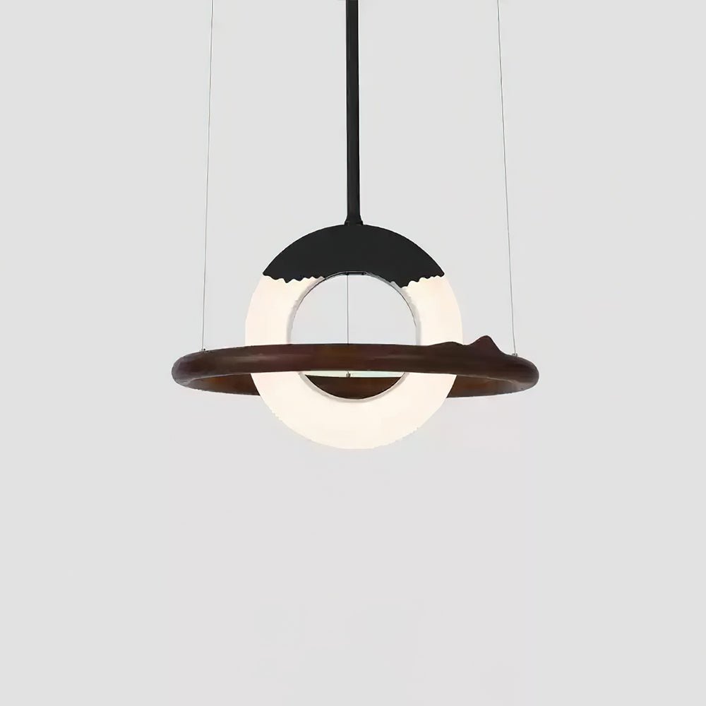Mytalan Circular Acrylic Wood Pendant Light-Neutral Decor