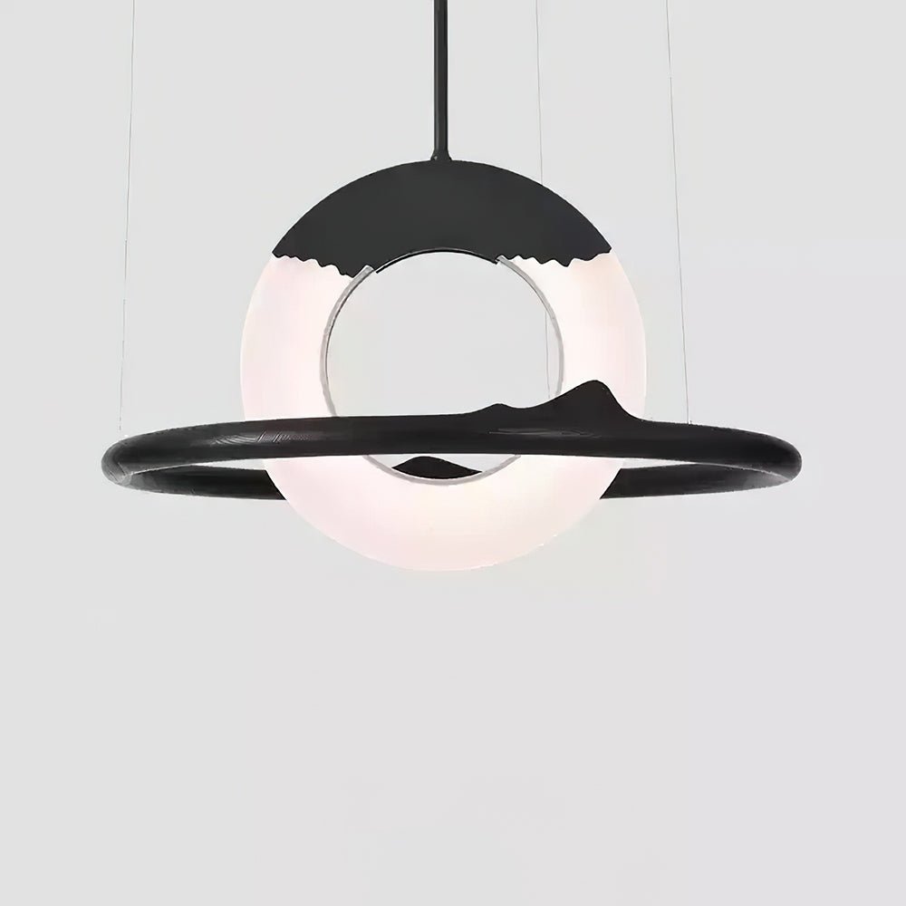 Mytalan Circular Acrylic Wood Pendant Light-Neutral Decor