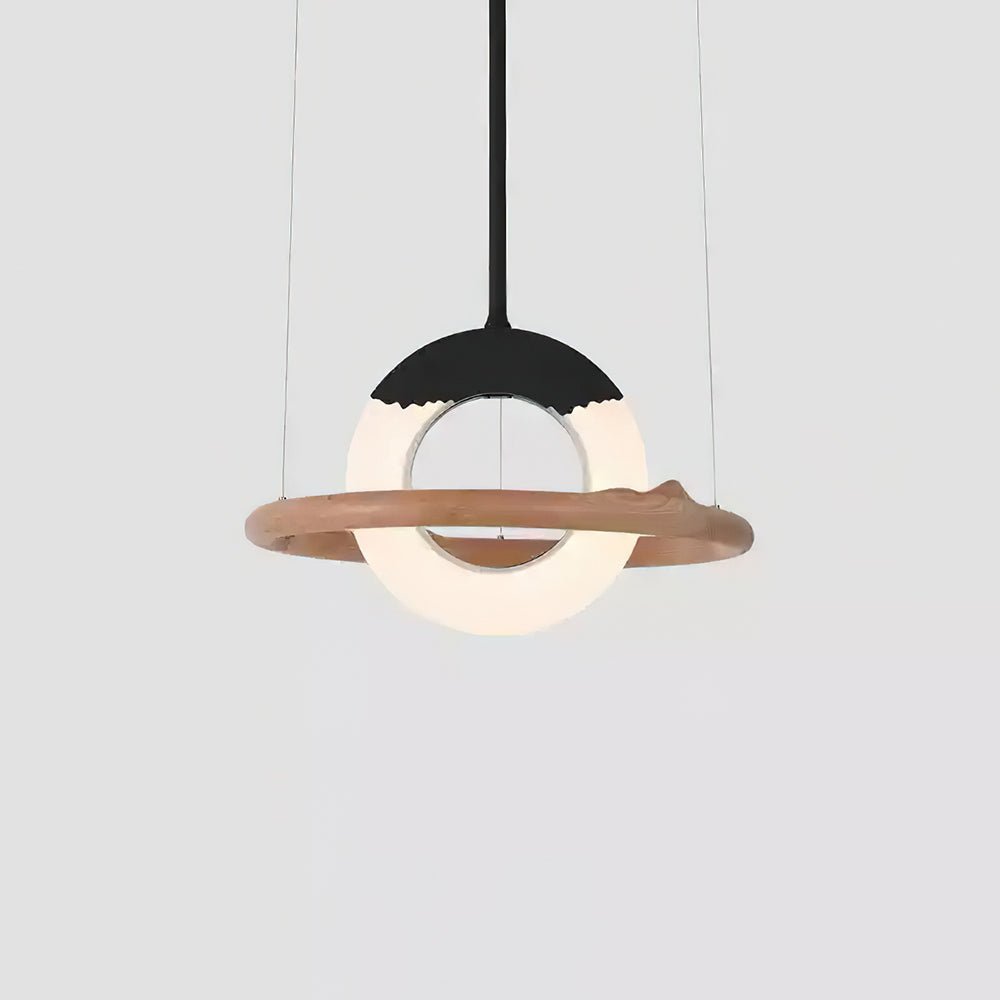 Mytalan Circular Acrylic Wood Pendant Light-Neutral Decor