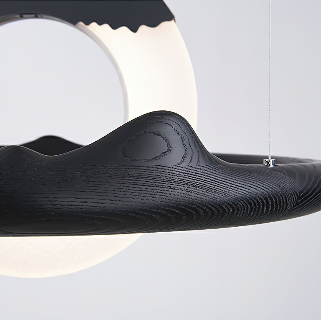 Mytalan Circular Acrylic Wood Pendant Light-Neutral Decor