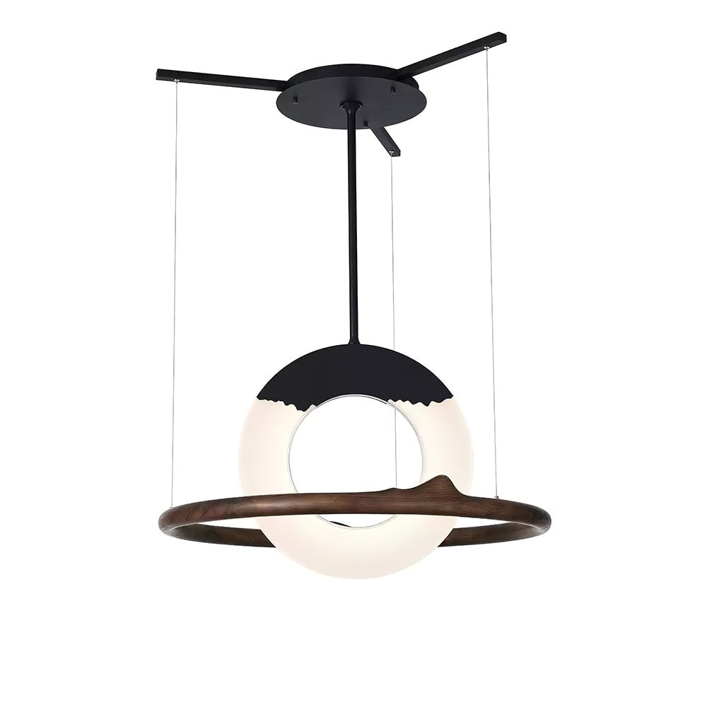 Mytalan Circular Acrylic Wood Pendant Light-Neutral Decor