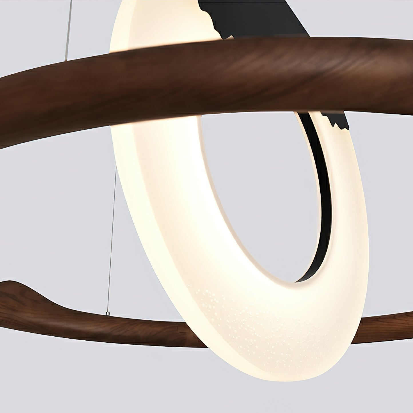 Mytalan Circular Acrylic Wood Pendant Light-Neutral Decor