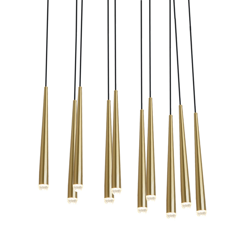 Chandelier with Polished Brass and Crystal Shades Minimalist