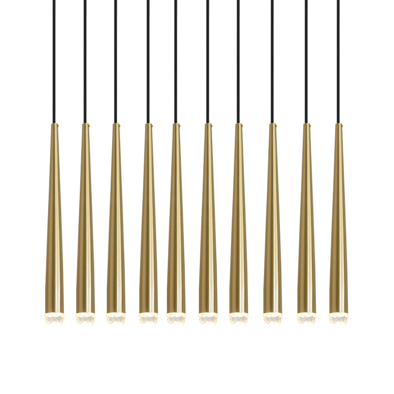 Chandelier with Polished Brass and Crystal Shades Minimalist
