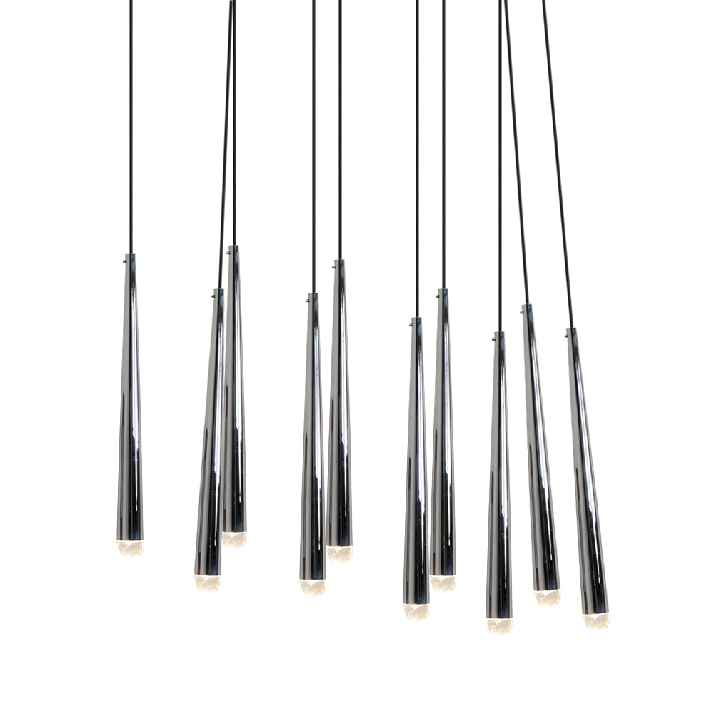 Chandelier with Polished Brass and Crystal Shades Minimalist