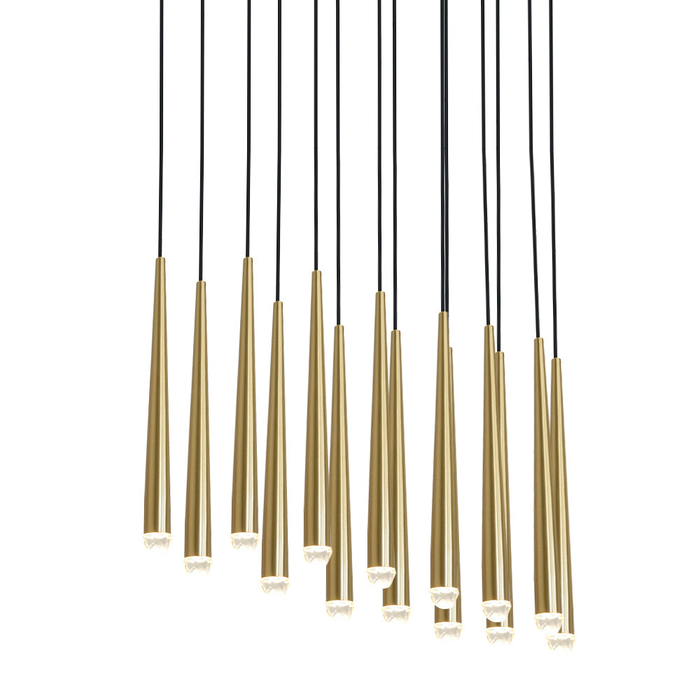 Chandelier with Polished Brass and Crystal Shades Minimalist