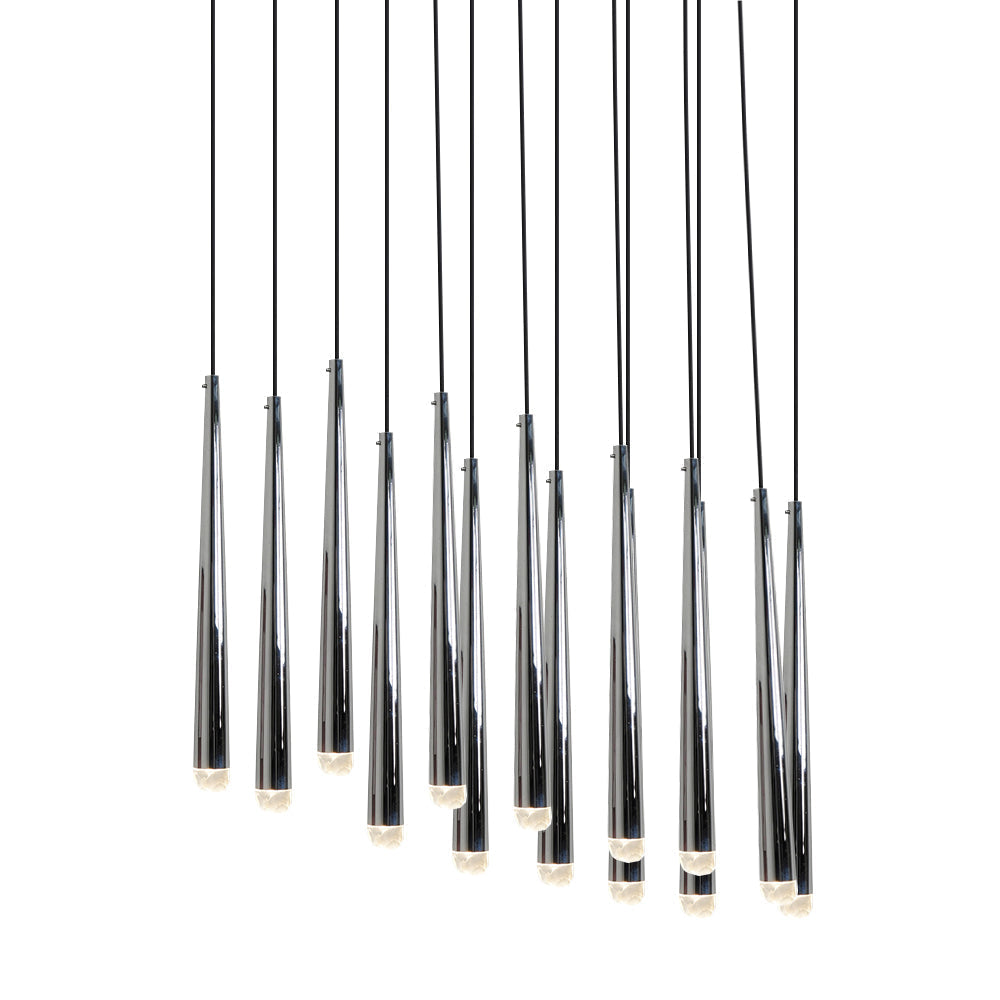 Chandelier with Polished Brass and Crystal Shades Minimalist