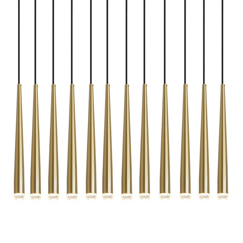 Chandelier with Polished Brass and Crystal Shades Minimalist