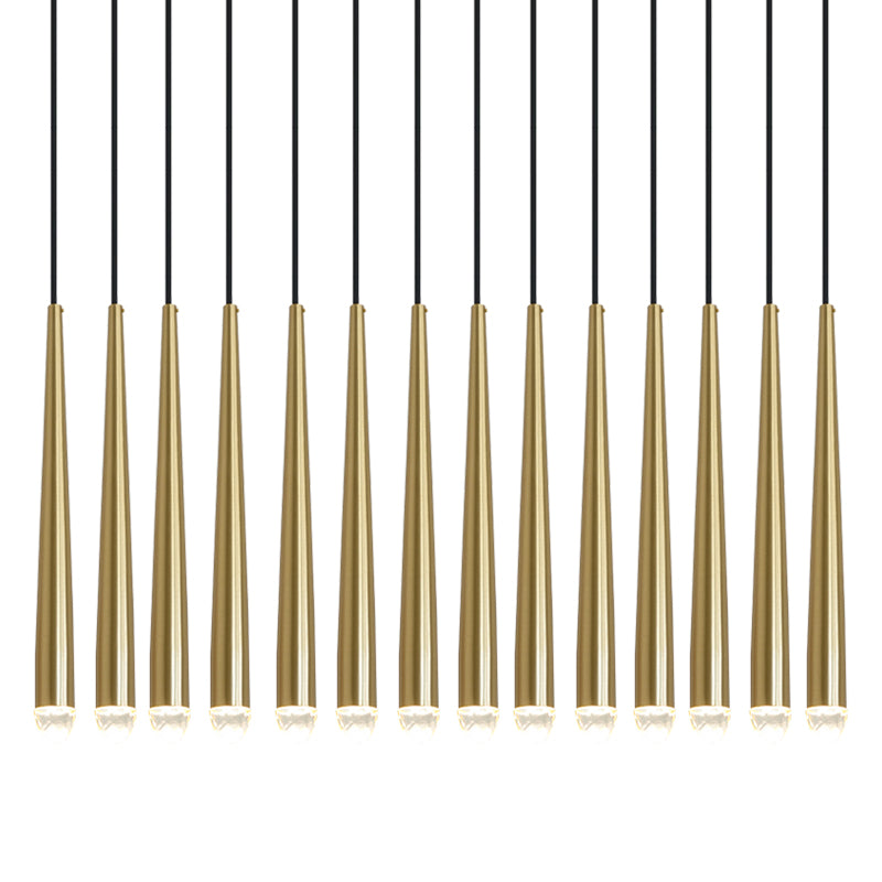 Chandelier with Polished Brass and Crystal Shades Minimalist