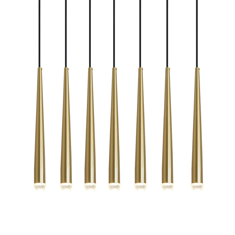 Chandelier with Polished Brass and Crystal Shades Minimalist