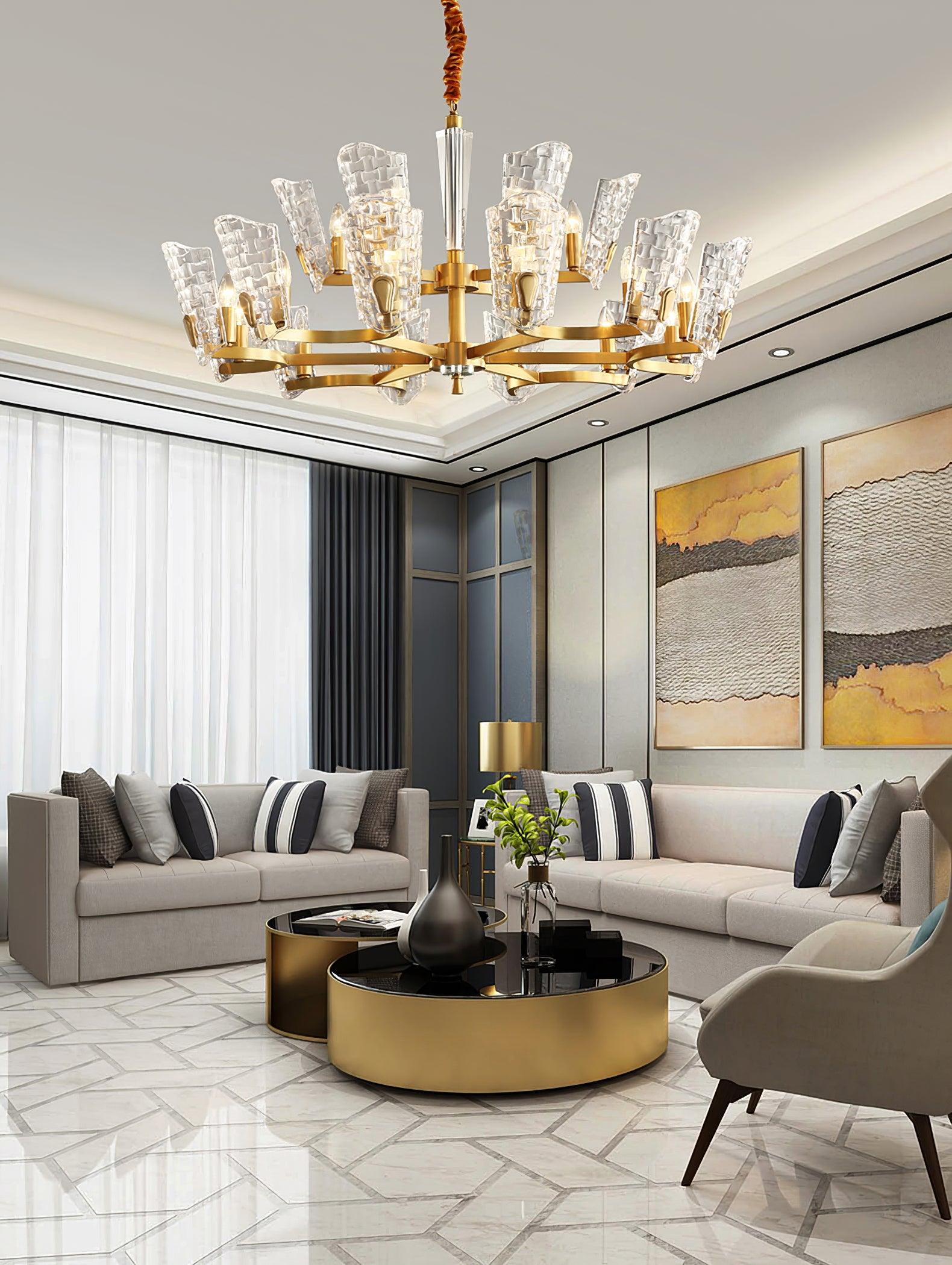 Radiant Luxury Brass Chandelier-Neutral Decor