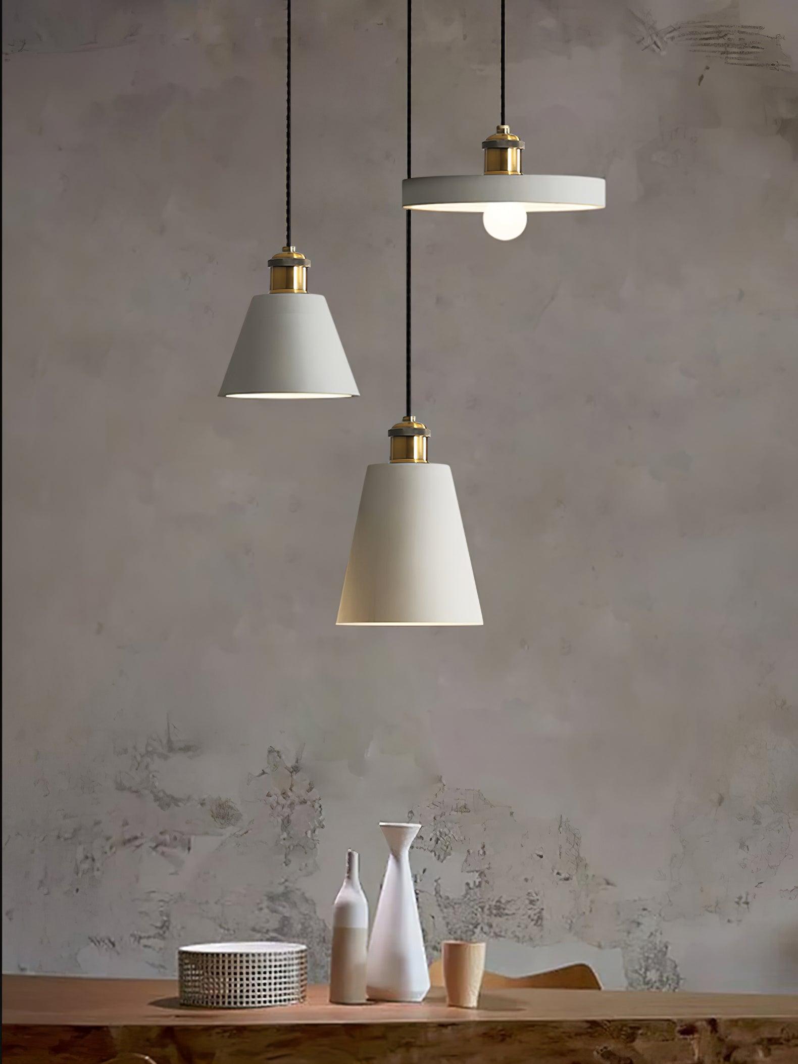 Trio Industrial Resin Pendant Lamp-Neutral Decor