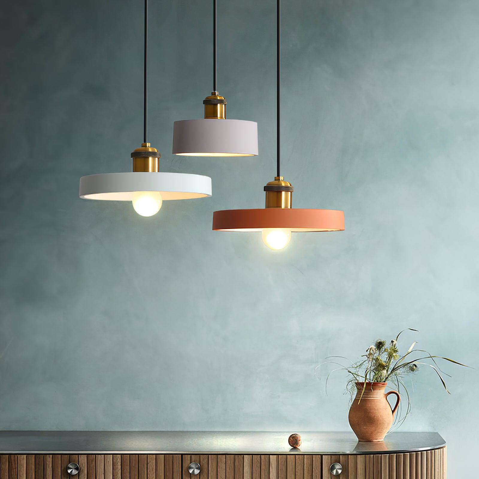 Trio Industrial Resin Pendant Lamp-Neutral Decor