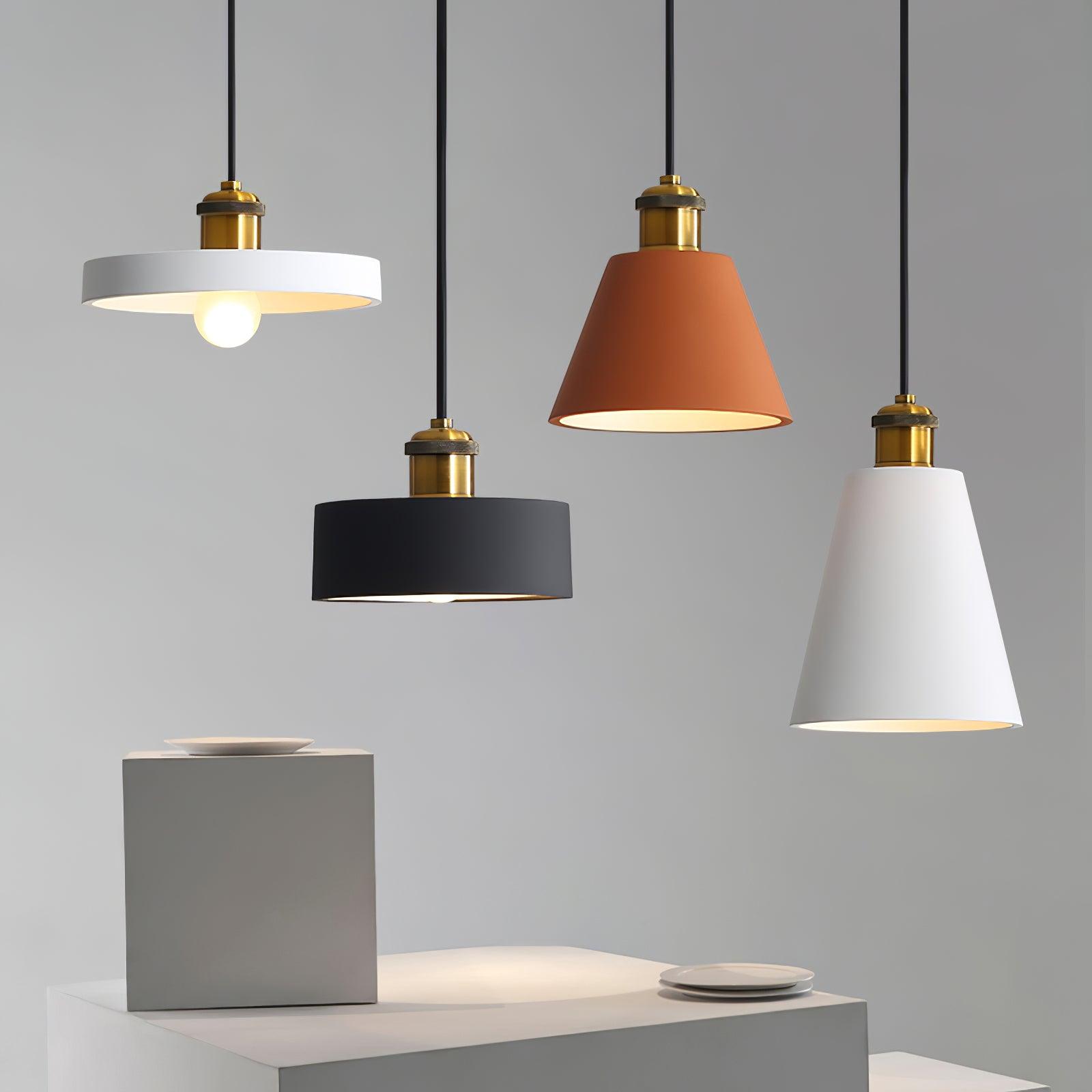 Trio Industrial Resin Pendant Lamp-Neutral Decor