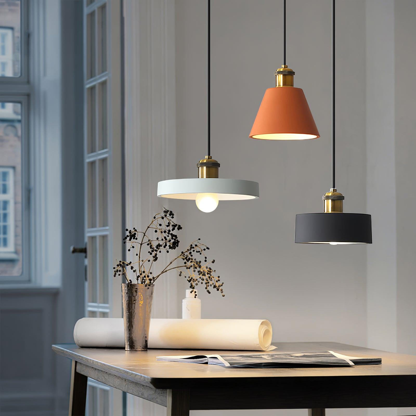 Trio Industrial Resin Pendant Lamp-Neutral Decor