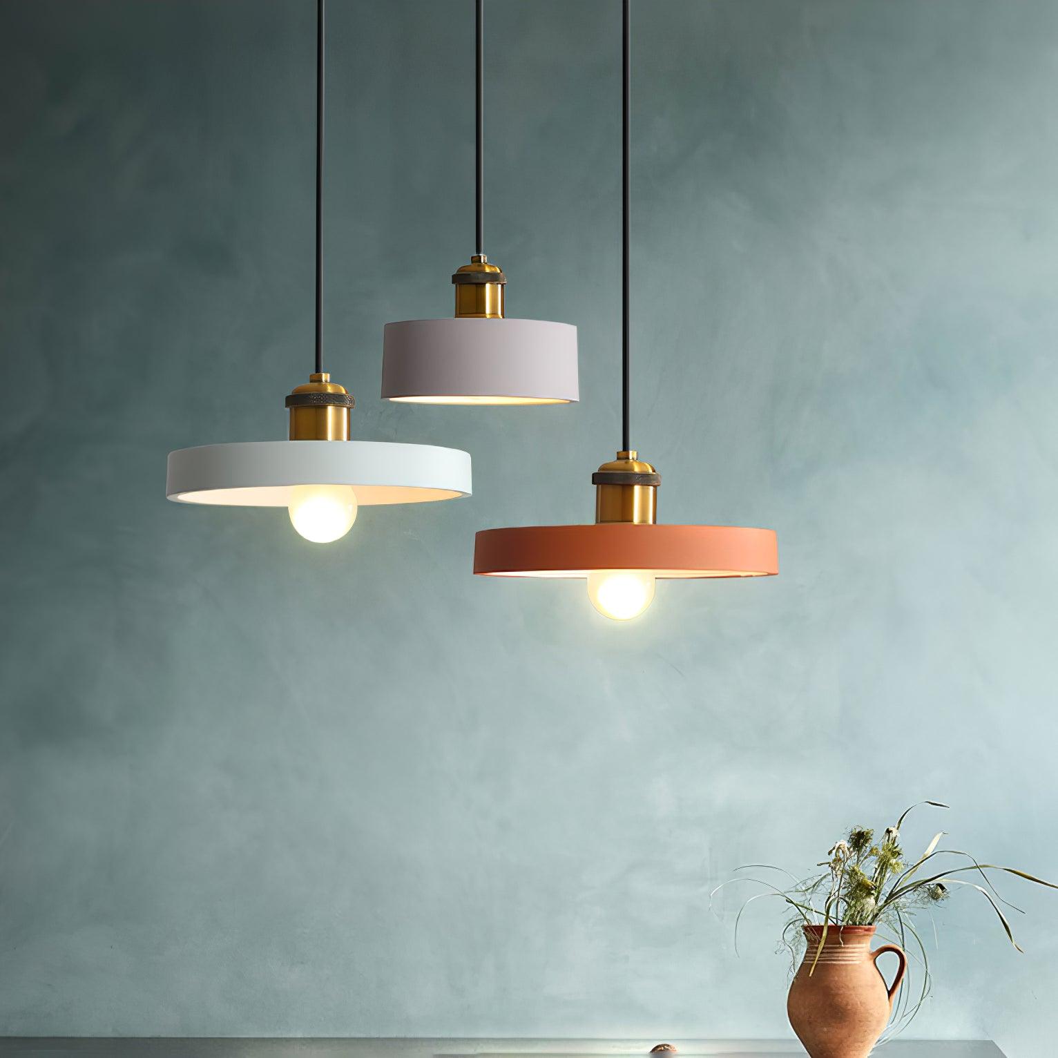 Trio Industrial Resin Pendant Lamp-Neutral Decor