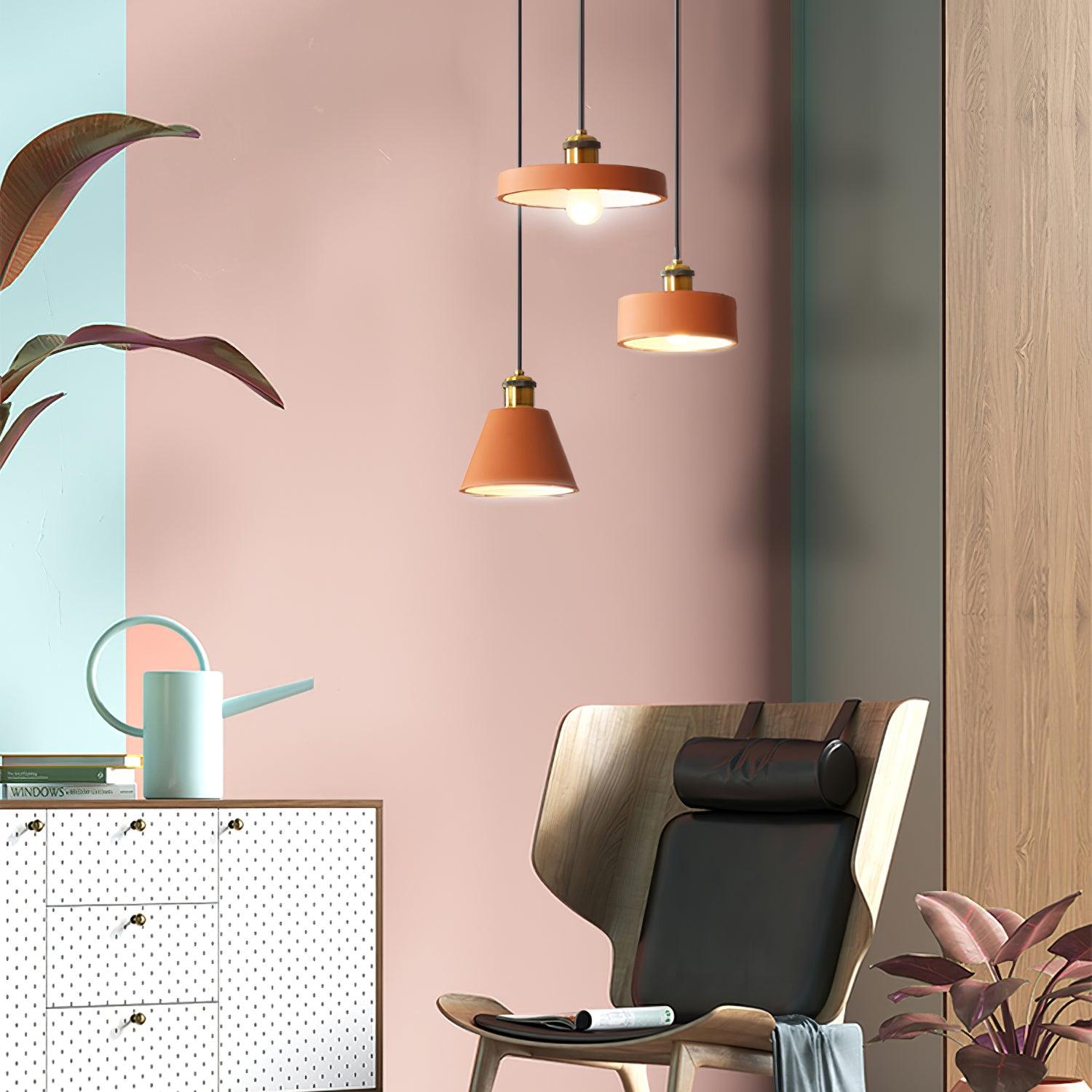 Trio Industrial Resin Pendant Lamp-Neutral Decor