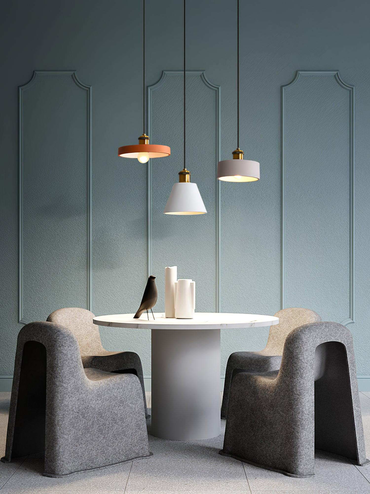 Trio Industrial Resin Pendant Lamp-Neutral Decor