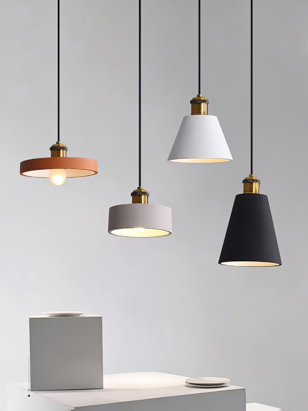 Trio Industrial Resin Pendant Lamp-Neutral Decor