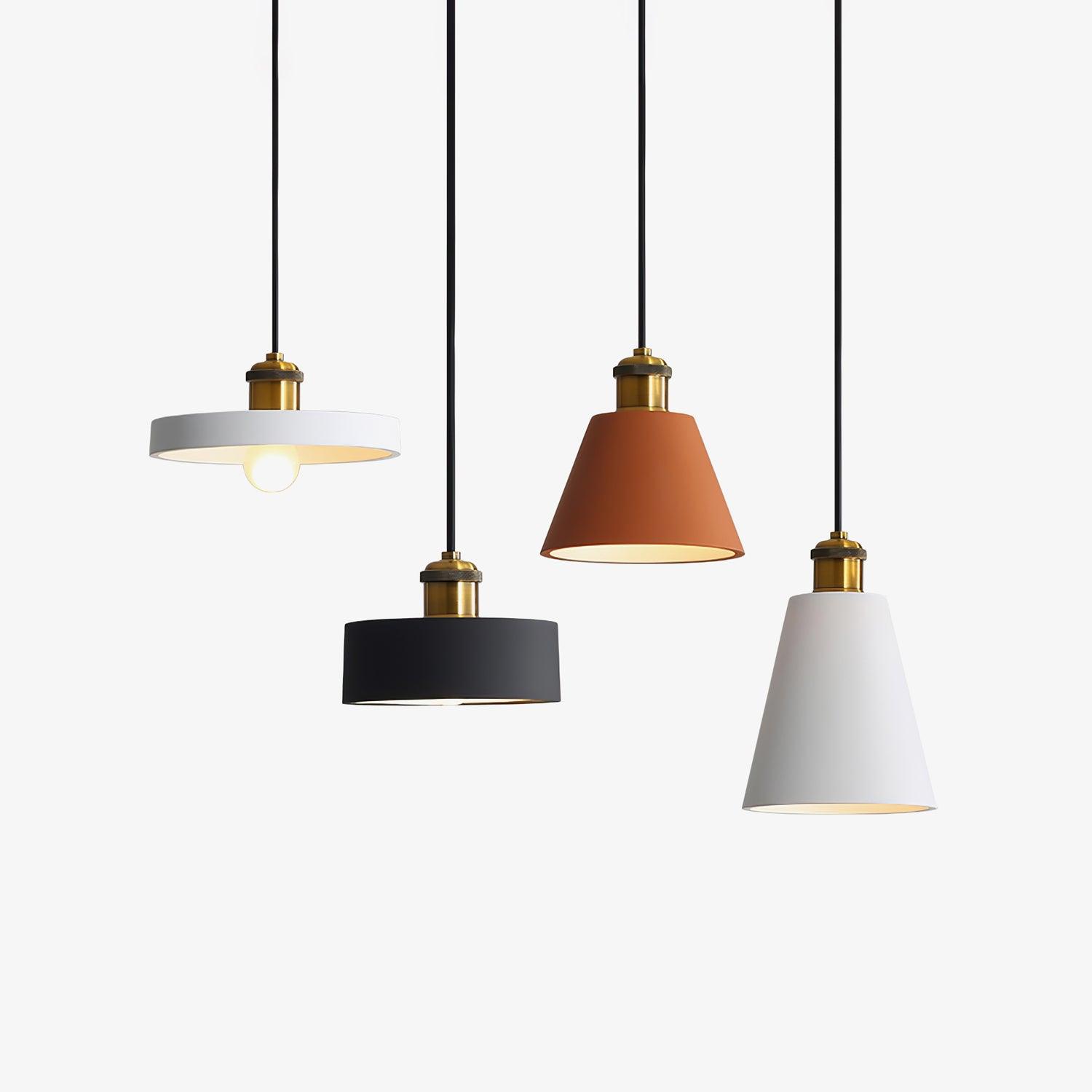 Trio Industrial Resin Pendant Lamp-Neutral Decor