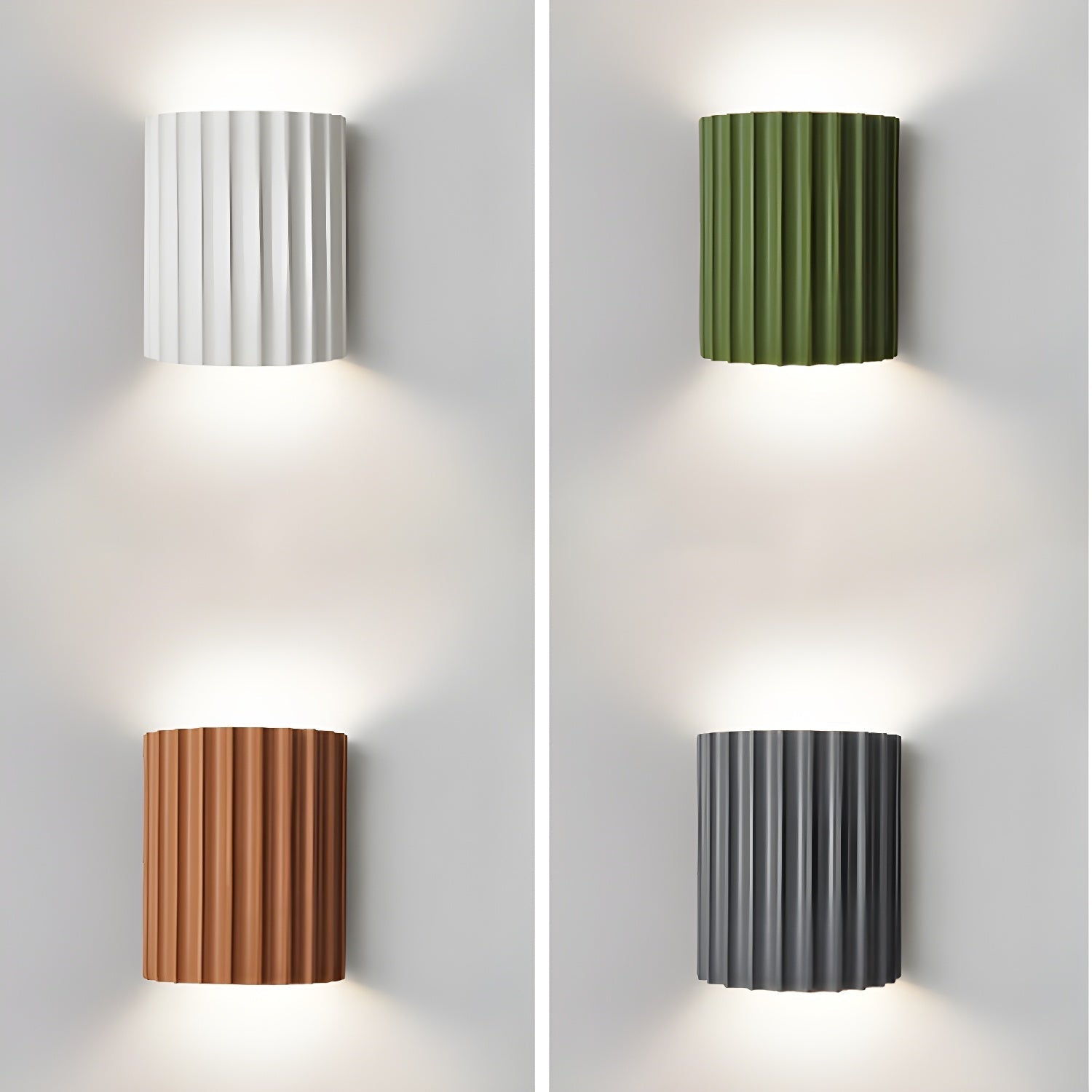 Ivvinen Nordic Art Ribbed Resin Wall Lamp-Neutral Decor