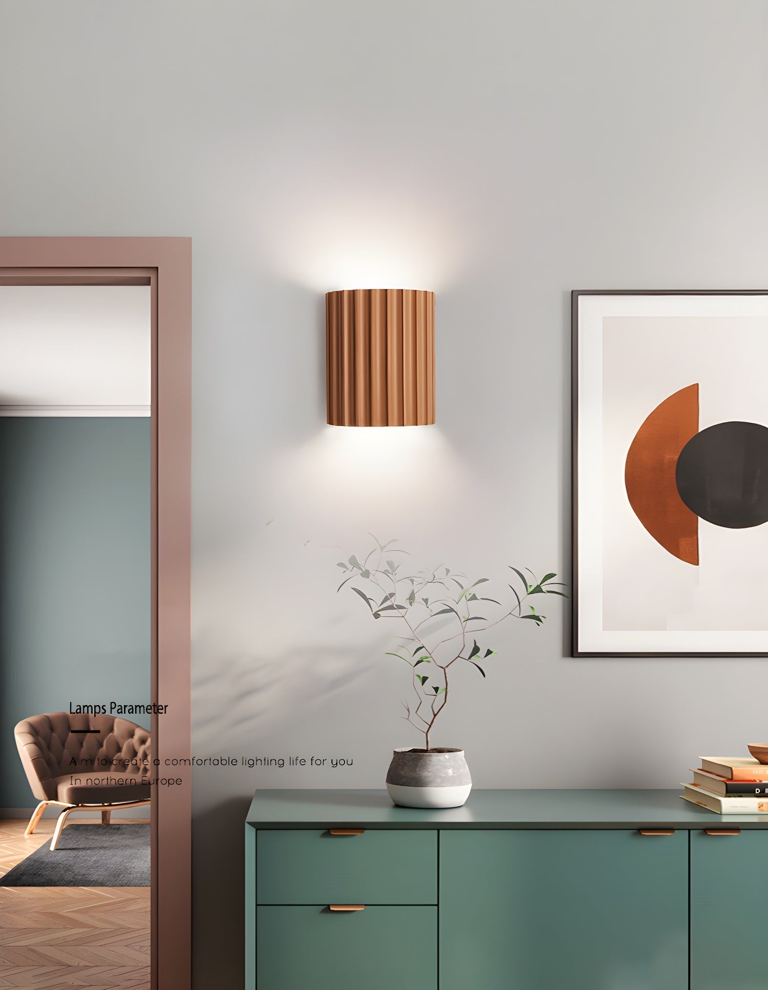 Ivvinen Nordic Art Ribbed Resin Wall Lamp-Neutral Decor
