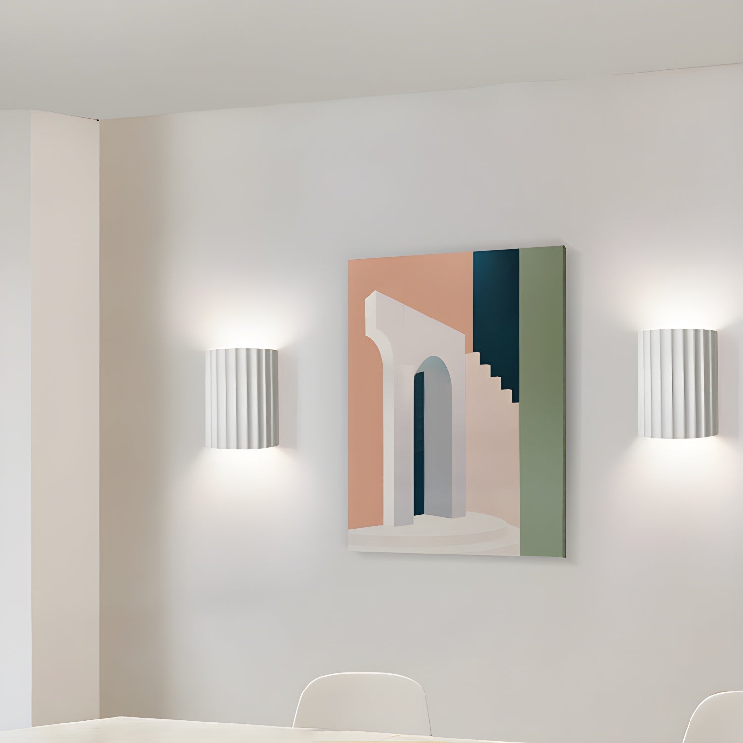 Ivvinen Nordic Art Ribbed Resin Wall Lamp-Neutral Decor