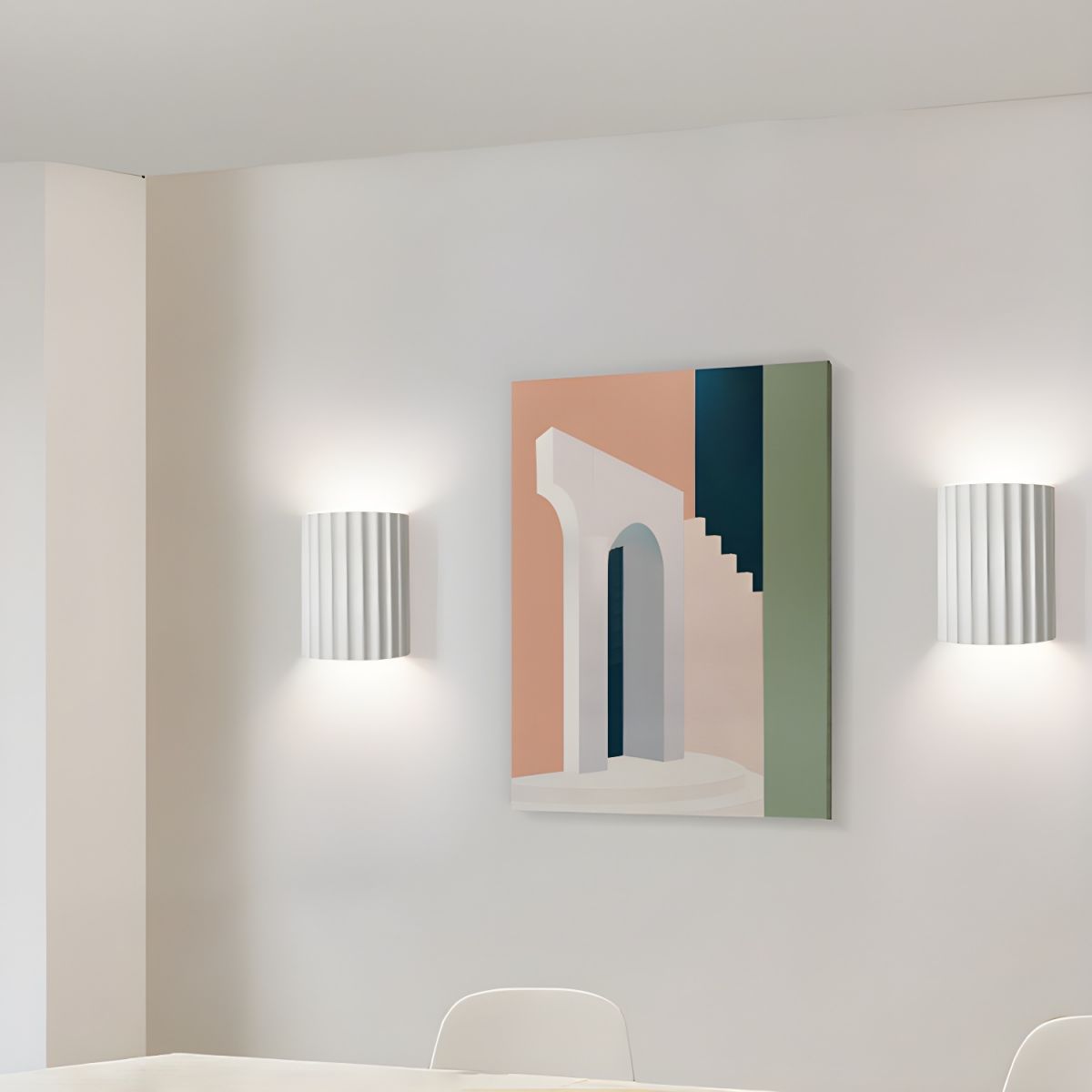 Ivvinen Nordic Art Ribbed Resin Wall Lamp-Neutral Decor