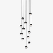 Zaneth Pendant Lamp Steel Glass Multi Drop Minimalist Staircase-Neutral Decor