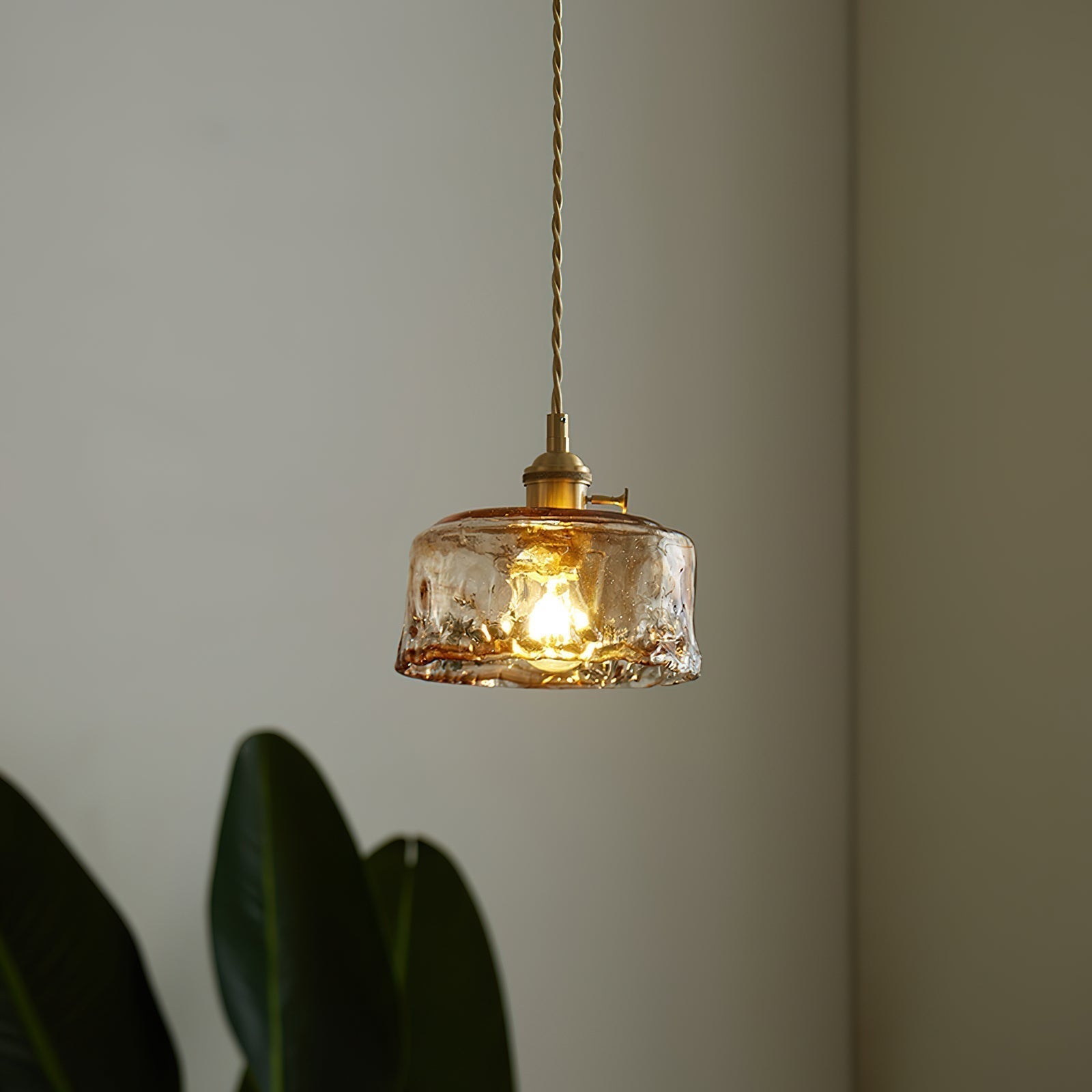 Velon Vintage Amber Glass Pendant Light-Neutral Decor