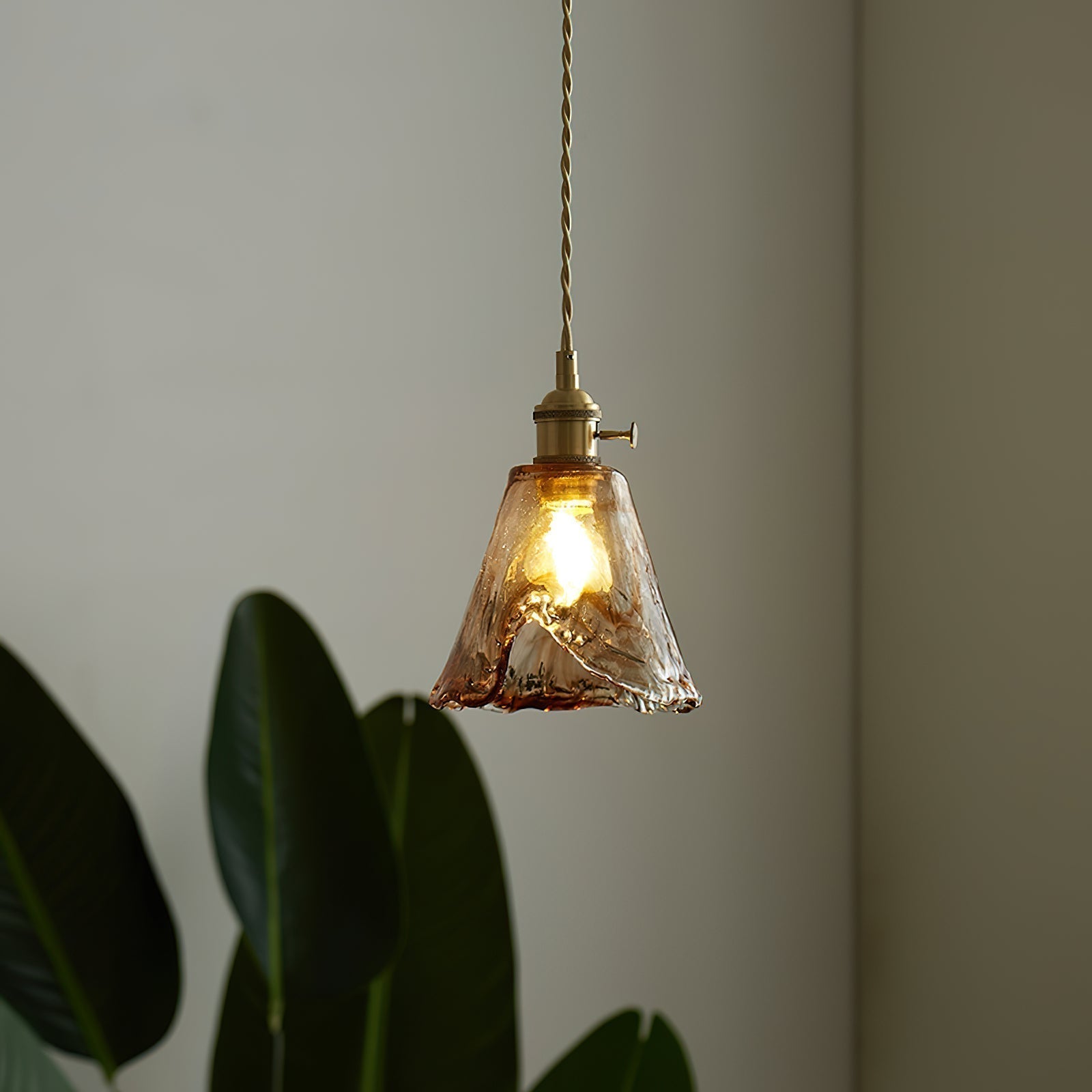 Velon Vintage Amber Glass Pendant Light-Neutral Decor