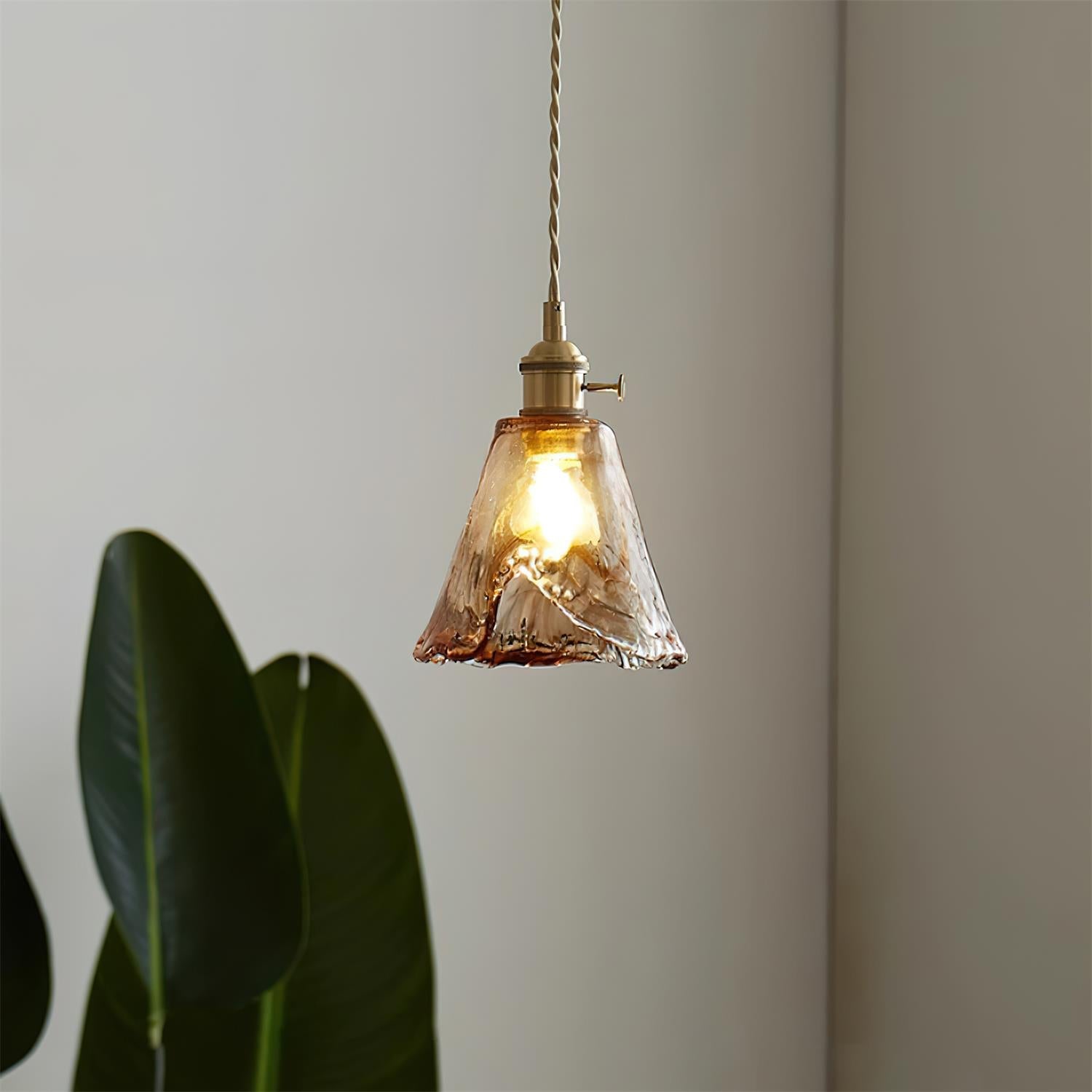Velon Vintage Amber Glass Pendant Light-Neutral Decor