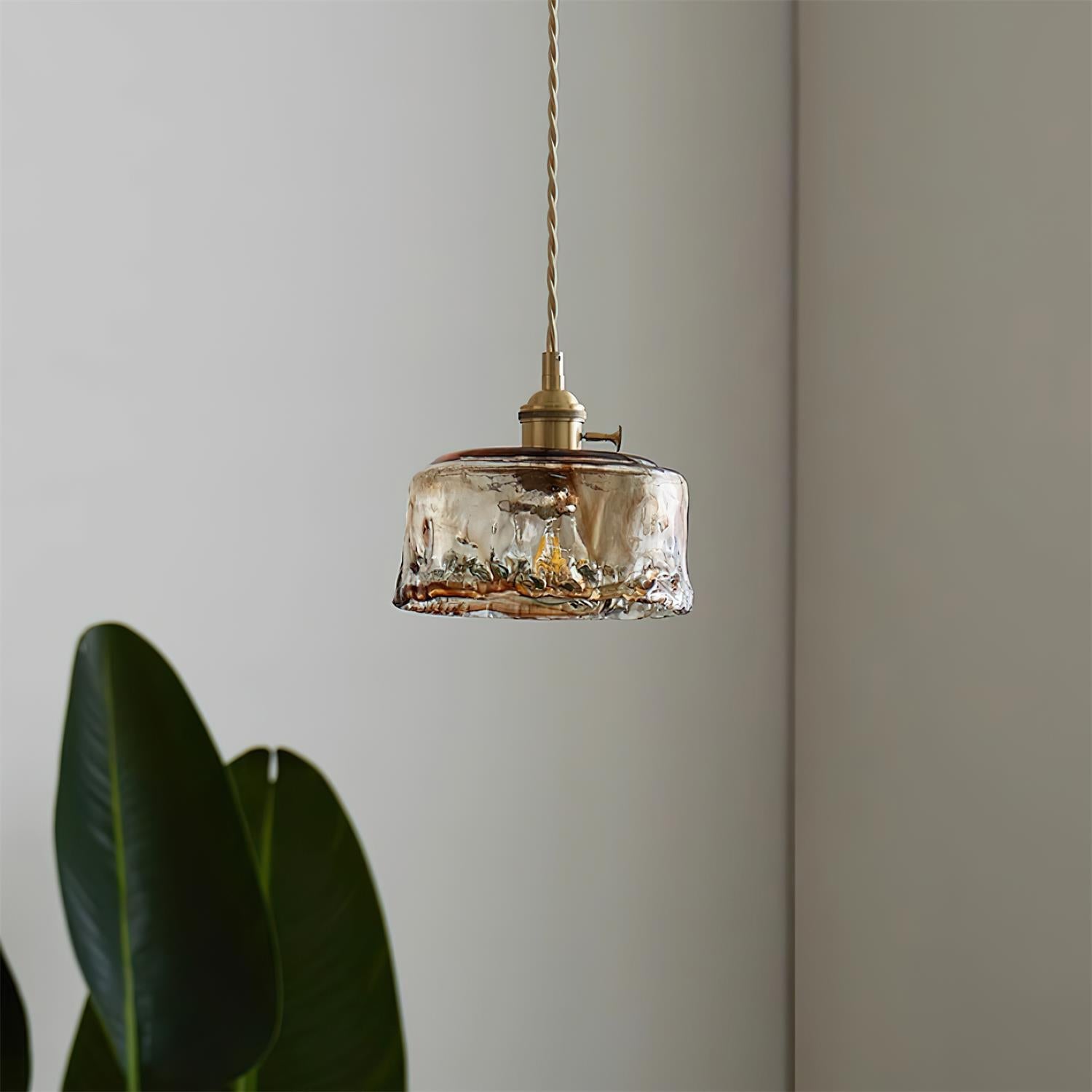 Velon Vintage Amber Glass Pendant Light-Neutral Decor