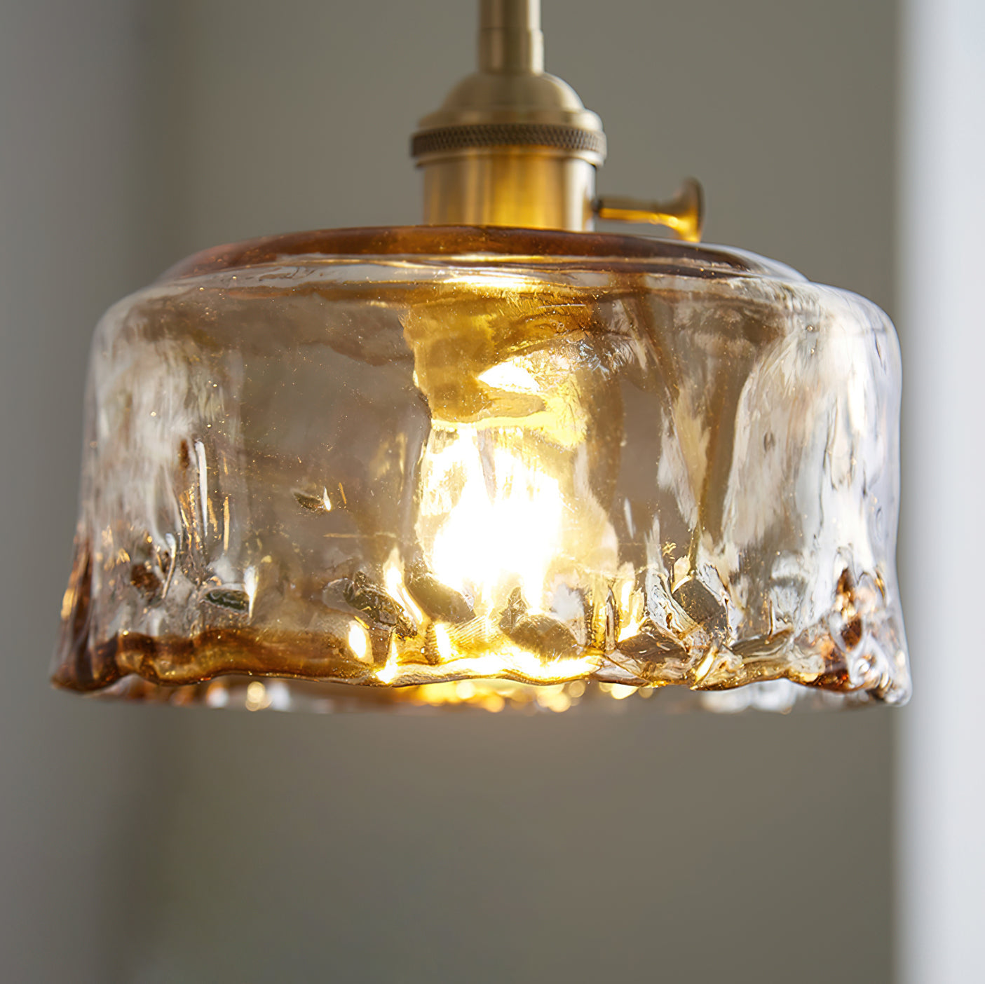 Velon Vintage Amber Glass Pendant Light-Neutral Decor