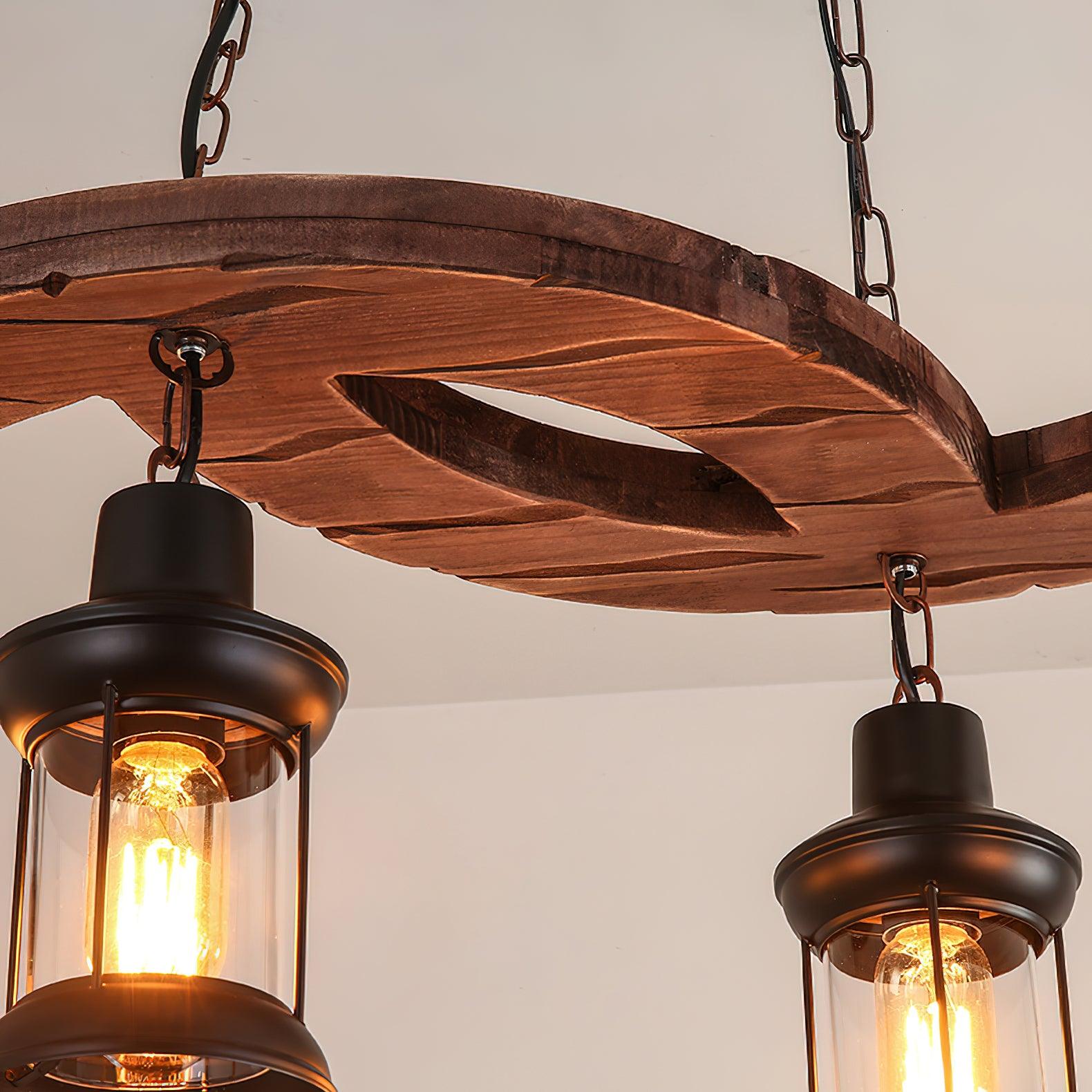 Tavlen Chandelier Boat Wood Vintage-Neutral Decor